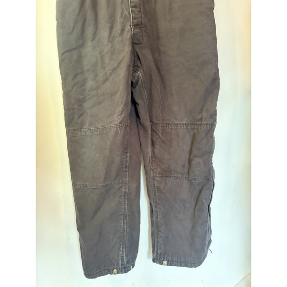 Berne Insulated Workwear Bib Overalls Womens XL Black Canvas Quilted Lined - Picture 3 of 8